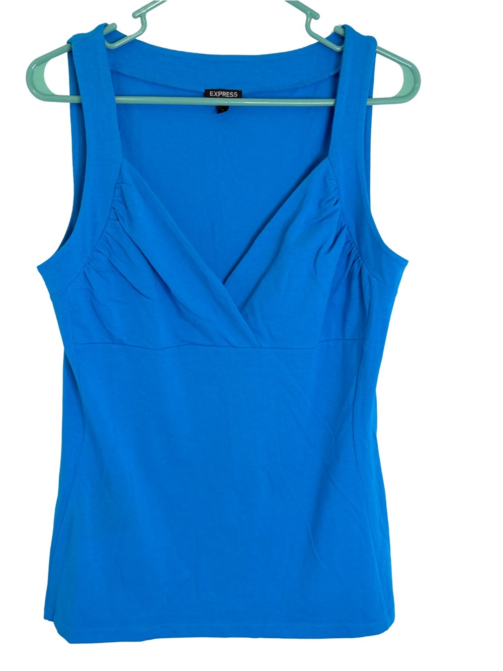 Express Blue V-Neck Sleeveless Shirt Size Large